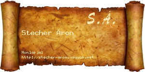 Stecher Áron névjegykártya